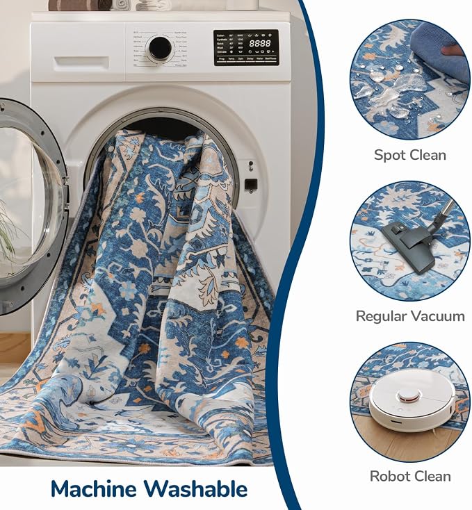 Lessymo Area Rugs 9x12 Living Room, Large Area Rug Machine Washable Area Rug - Image 5