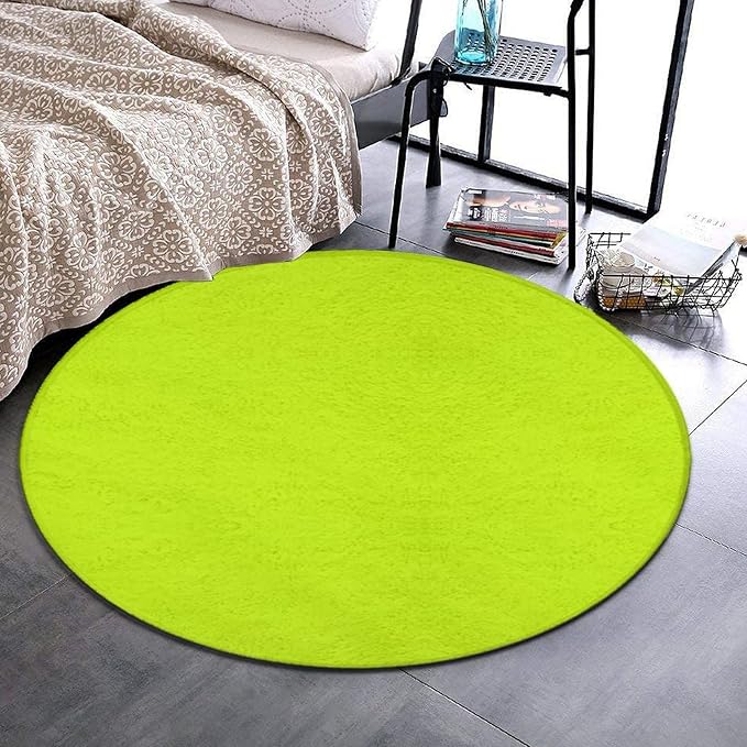 Machine Washable Modern Round Area Rug, Room Sofa Yoga Soft Round Carpet - Image 2