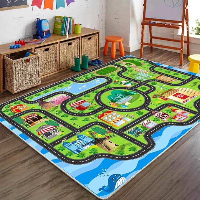 Kids Car Rug, soft low-pile surface, non-slip backing, compact size - Image 7