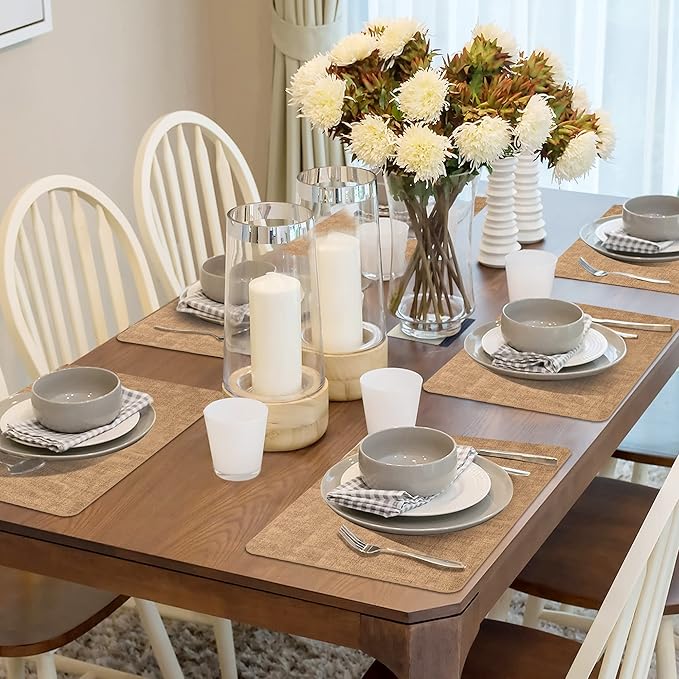 Maxpearl Faux Leather Placemats Set of 6, Suitable - Image 2