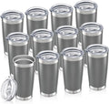 20oz Tumbler Bulk with Lid Stainless Steel Tumblers, 12 Pack | Leak Proof Lid by Unknown