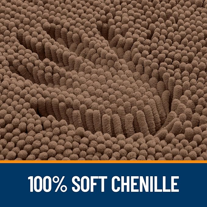 OLANLY Toilet Rugs U-Shaped 24x24, Extra Soft Absorbent Chenille Contour - Image 3