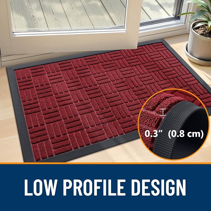 OLANLY Front Door Mat Outside Entrance 47x23, Heavy Duty Sturdy Natural Rubber - Image 4