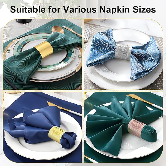 Holiday Parties Napkin Rings Set of 200, 5 Colors in 1, Reusable Adjustable - Image 4