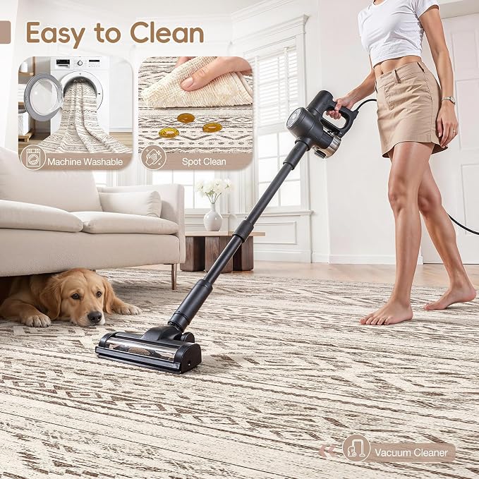 cotiled 8x10 Area Rugs Living Room Rug: Washable Boho Rugs - Image 3
