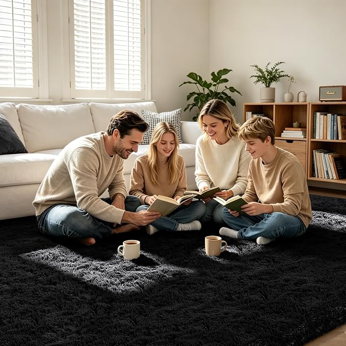Shag Area Rugs for Bedroom Living Room, 6X9 Ultra Soft Fluffy Area Rugs for Dorm - Image 2