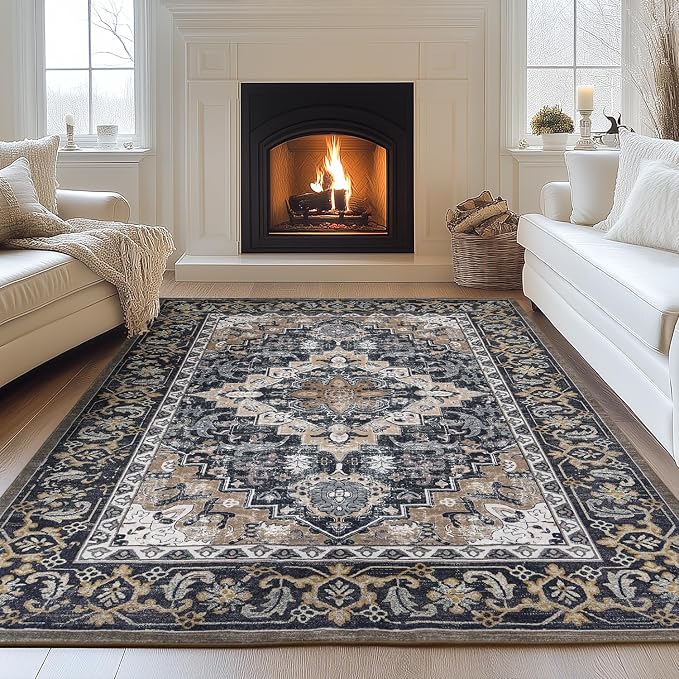 Lessymo 9 x 12 Area Rugs for Living Room, Machine Washable Area Rugs Boho Faux by Lessymo