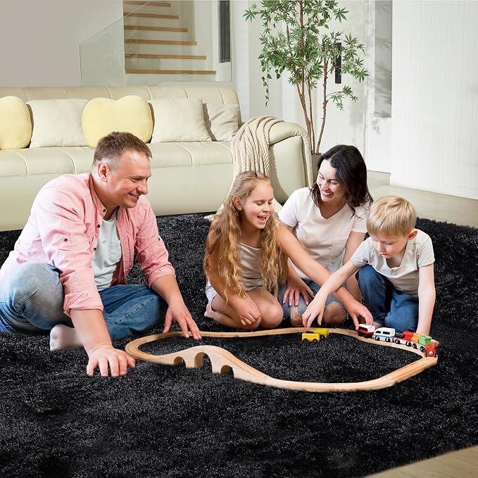 Ultra Soft Rug for Living Room, 4X6 Fluffy Shag Area Rug for Bedroom, Modern - Image 3