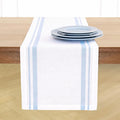 Solino Home 100% Pure Linen Table Runner, 14 x 156 in, French Stripe | Table by SolinoHome