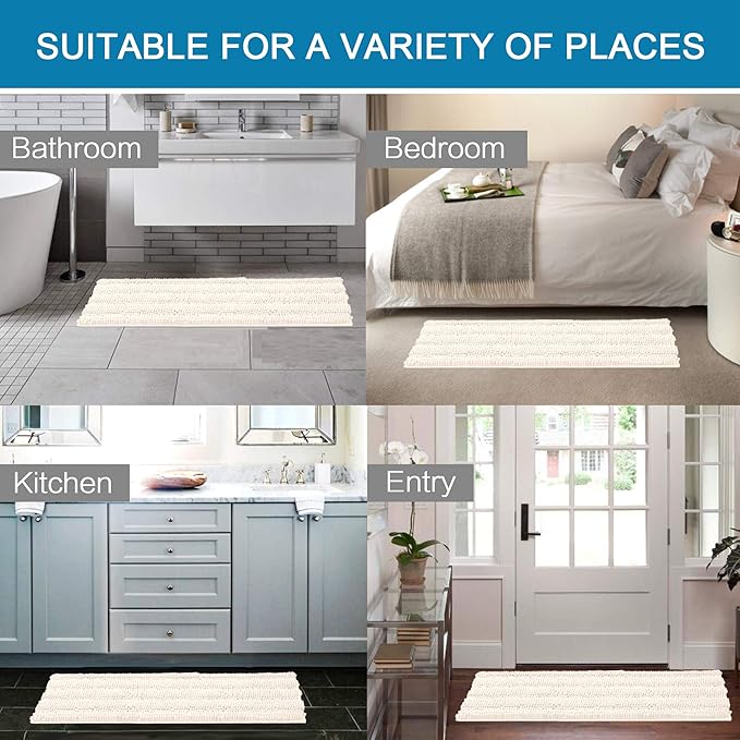 H.VERSAILTEX Bathroom Rugs Bath Mat Runner Rug Non Slip Kitchen Rug Extra Long - Image 6
