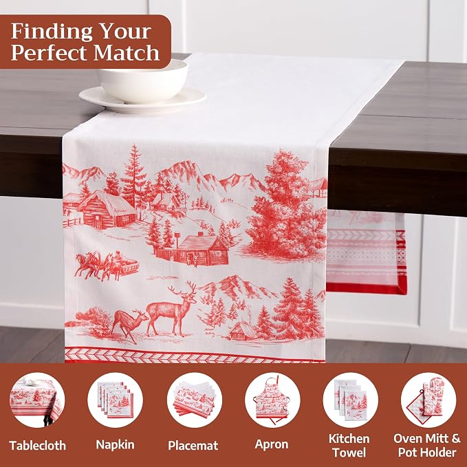 Maison d' Hermine Table Runner 100% Cotton 14.50" x 72" | Table Runners 72 - Image 4