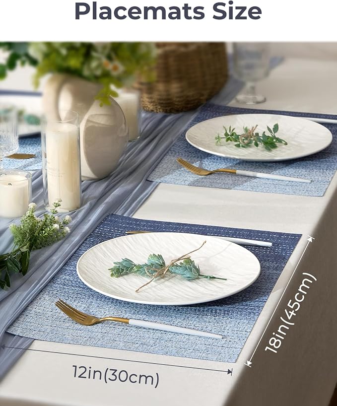 Leetaltree Gradient Blue Woven Placemats Set of 4 - Image 4