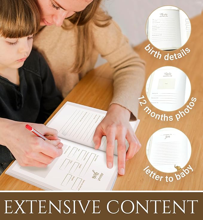 Babys First Year Book, Baby Memory Book Boy or Girl, Baby Photo Album, Minimalist Baby First Year Book, Scrapbook Baby, Keepsake Baby Memory Book, Gender Neutral Baby Milestone Warm Earth Colors