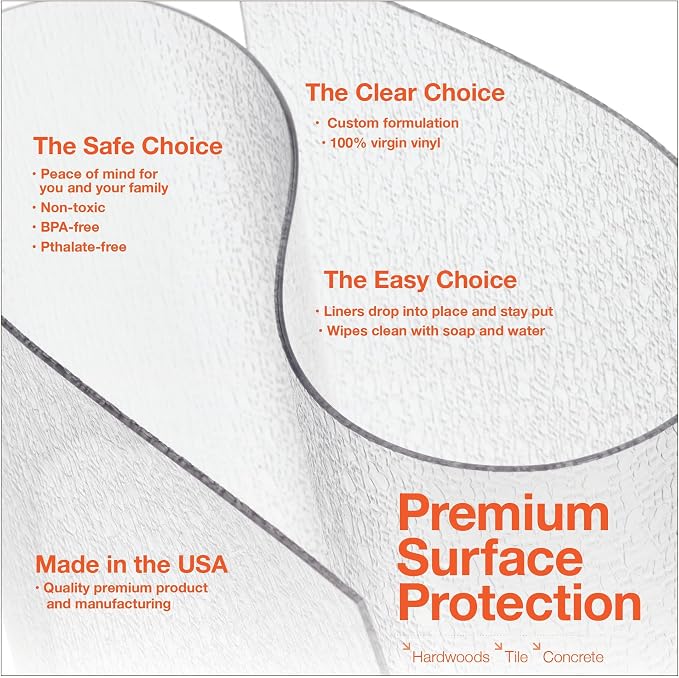 Clear Hard Floor Runner, USA Made, 46 Inch Round, 2mm Thick Clear Vinyl - Image 5