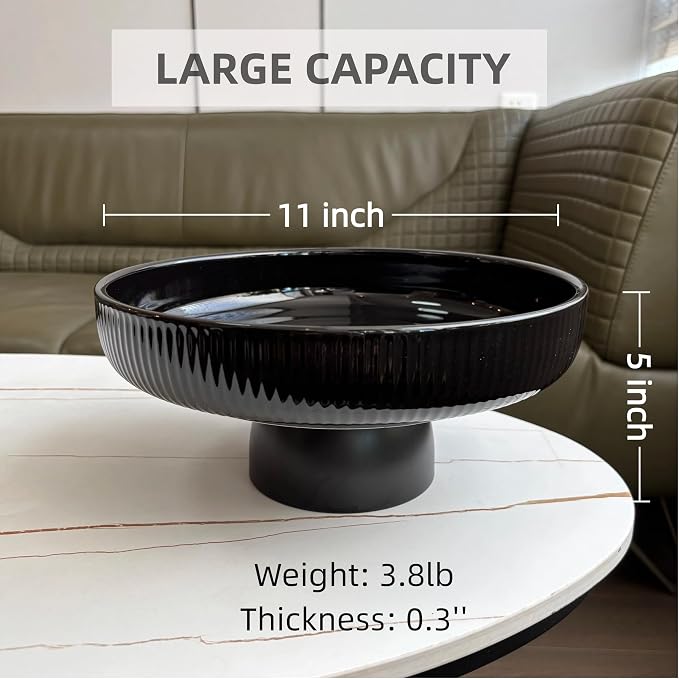 11" Ceramic Fruit Bowl for Kitchen Counter - Image 3