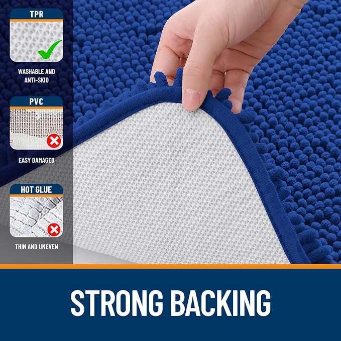 OLANLY Large Bathroom Rugs 45x27, Extra Soft Absorbent Chenille Bath Rugs - Image 6