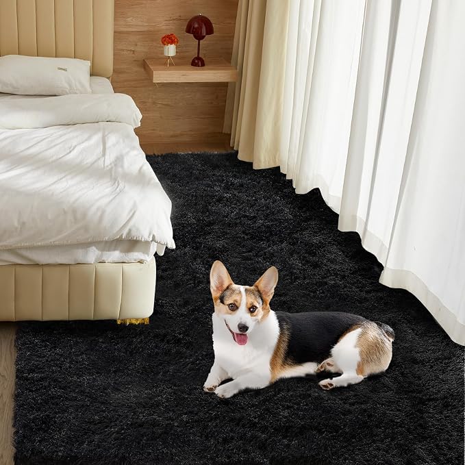 Ultra Soft Rug for Living Room, 4X6 Fluffy Shag Area Rug for Bedroom, Modern - Image 4