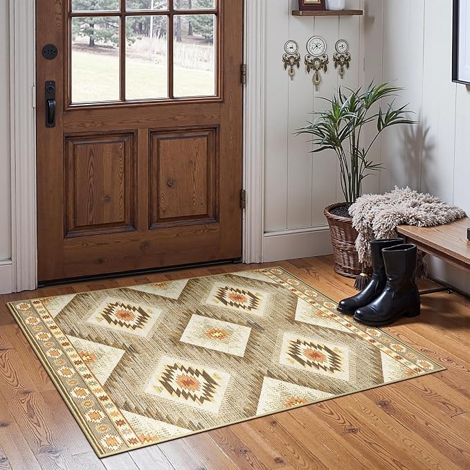 BESTSWEETIE Area Rug 2x5 Rug Machine Washable Non-Slip Low Pile Print Pattern - Image 8