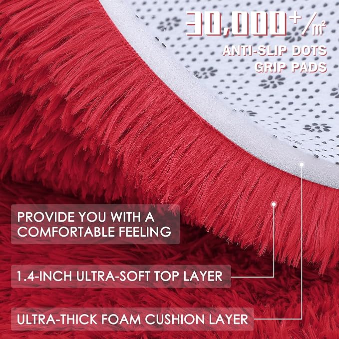 OLANLY 2x3 Machine Washable Small Bedside Rug, Soft Fluffy Shaggy Entryway - Image 8