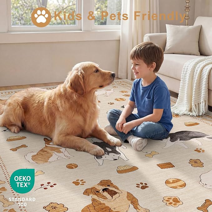 DUKINO 4x6 Area Rug, Non Slip Washable Rug - Image 4
