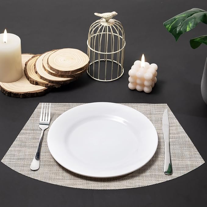SHACOS Wedge Placemats Set of 8 Woven Vinyl Placemats - Image 3