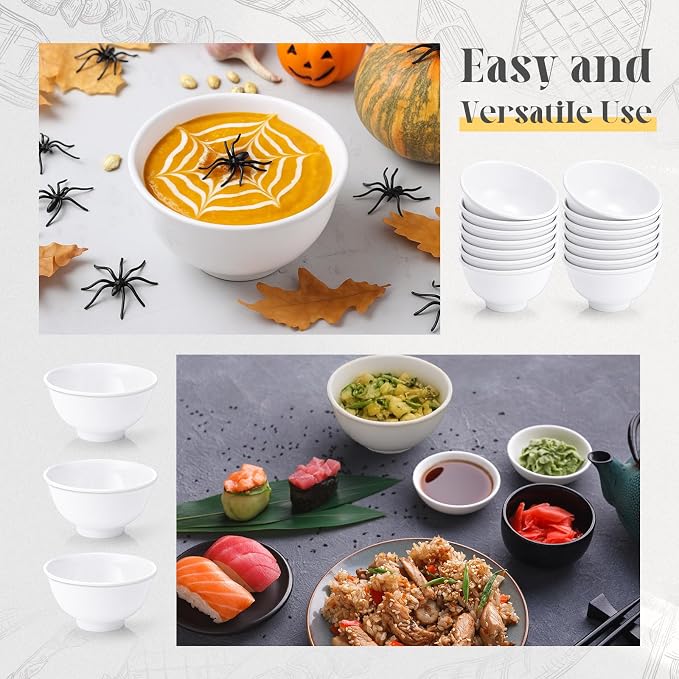 Tioncy 50 Pcs Bowls Set Unbreakable Dessert Soup Salad Bowls - Image 3