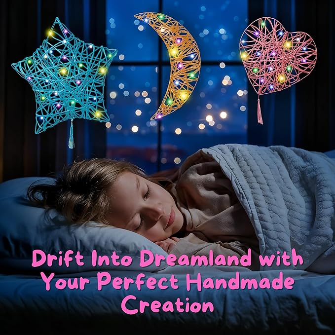 Going Creative 3D String Art Kit for Kids Ages 6-12 – Light-Up DIY Craft Kit with LED Lights, Tassels & Wall Mount – Fun Arts & Crafts Gift for Girls & Boys, STEM Toy, Screen-Free Activity