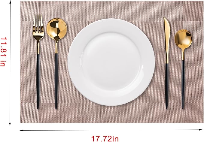 Placemats Set of 4 Washable Indoor | Outdoor Vinyl Place Mats - Image 2