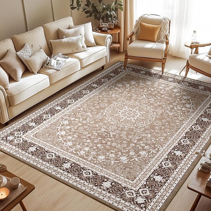 Lessymo 9 x 12 Area Rugs for Living Room, Machine Washable Area Rugs Boho Faux by Lessymo