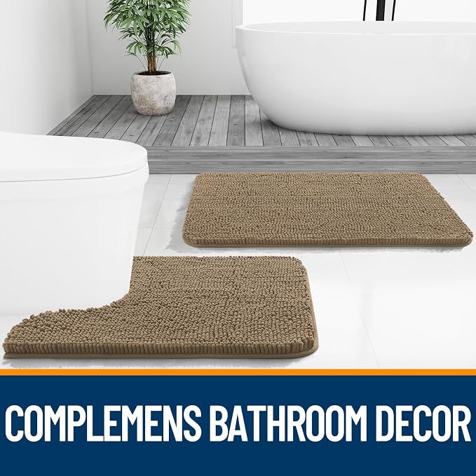 OLANLY Bathroom Rugs 30x20, Extra Soft Absorbent Chenille Bath Rugs, Rubber - Image 7