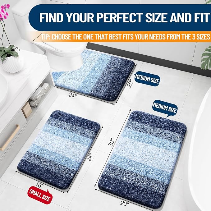 OLANLY Large Bathroom Rugs Mat 50x30, Extra Soft Absorbent Microfiber Bath Rugs - Image 2