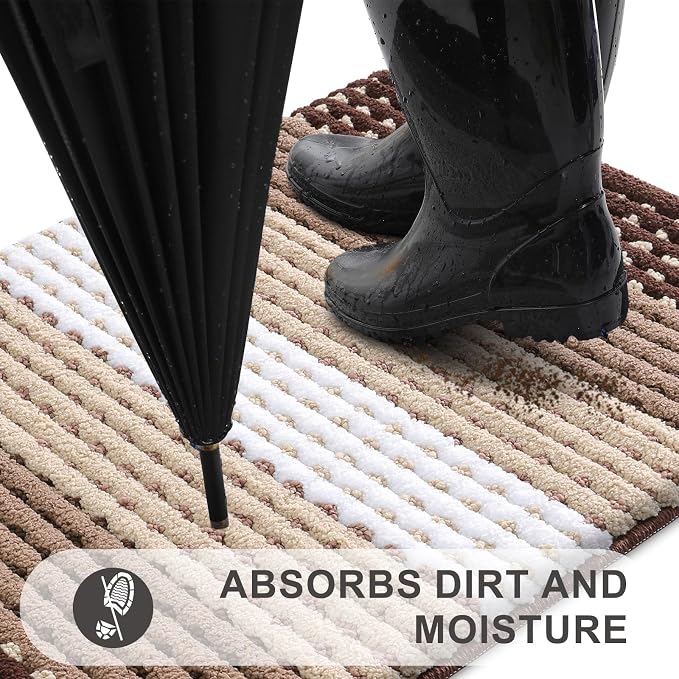 Kitinjoy Indoor Outdoor Door Mat, 47x17 Non-Slip Absorbent Dirt Trapper - Image 2