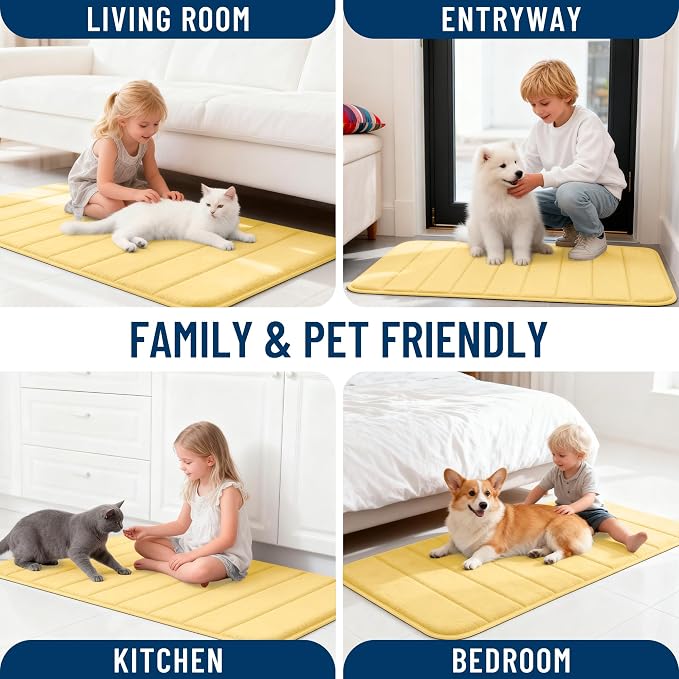 OLANLY Memory Foam Bath Mat 70x46, Super Soft Absorbent Bathroom Rugs, Quick Dry - Image 9