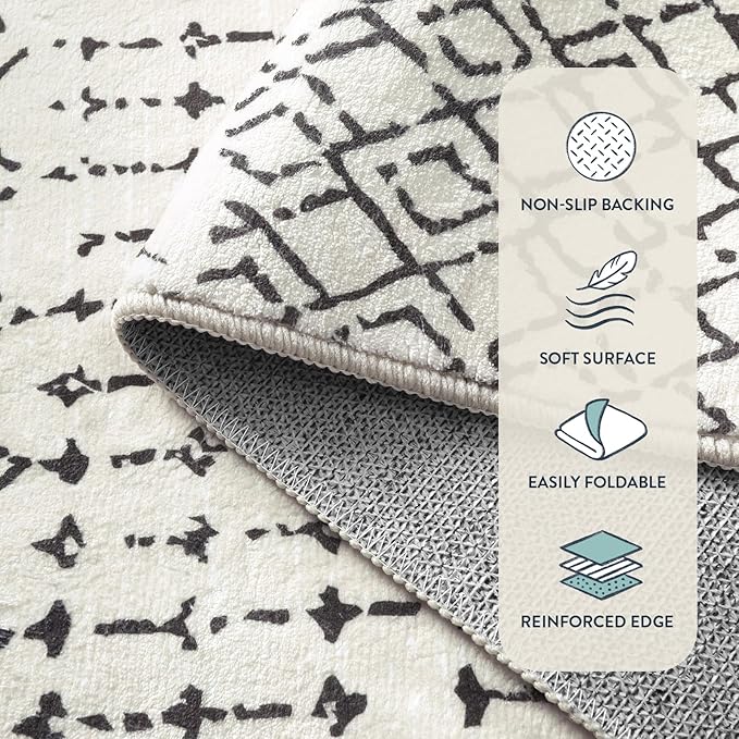 Lahome Moroccan Washable 2x6 Runner Rug, Non-Slip Beige Kitchen Hallway Runner - Image 6