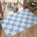GarveeHome Checkered Light Blue 2x3 Washbale Rug Door Mat Geometric Diamond Dot by GarveeHome