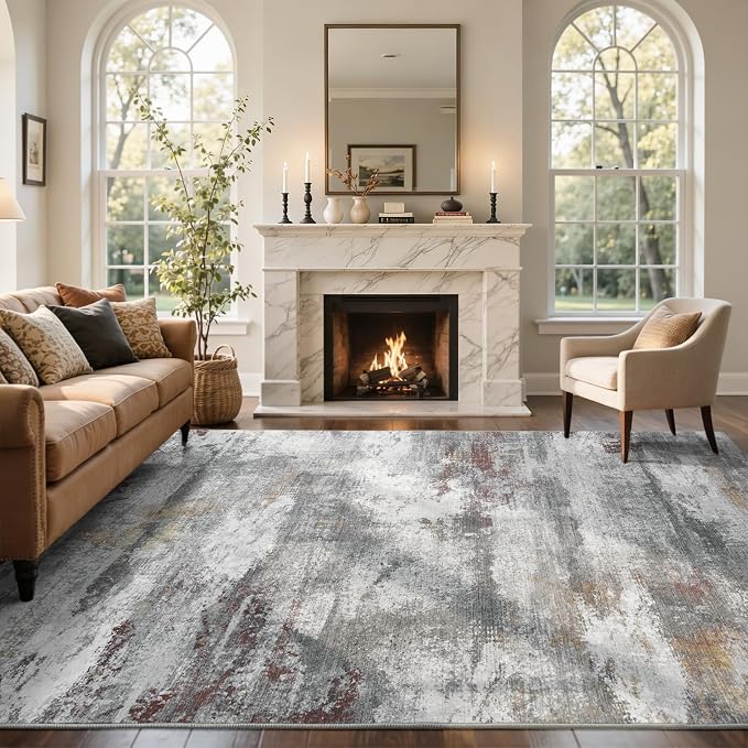 4x6 Ft Abstract Area Rugs for Living Room, Soft Non-Slip Modern Washable Rugs - Image 3