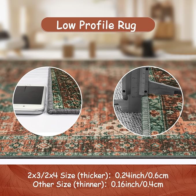 Moynesa Ultra-Thin Vintage Area Rug - Image 5