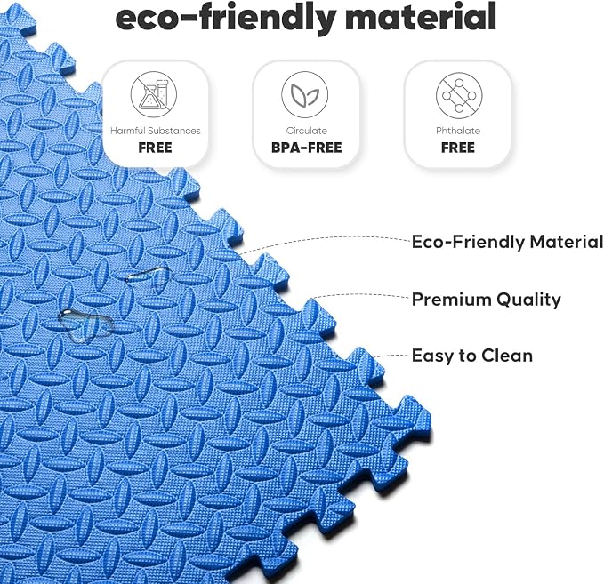 Home Gym Mat, Puzzle Exercise Mat, of EVA Interlocking Foam Floor Tiles - Image 4