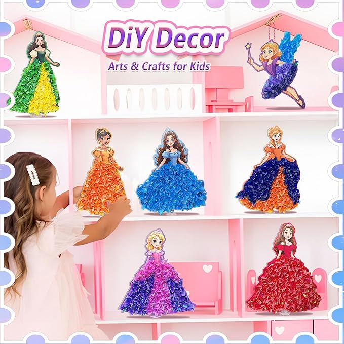 JRD&BS WINL Poke in Fun Art Kit for Kids Toys Age 3-12 Year Old 3D Creative Princesses for Girls Birthday Gifts for 3 4 5 6 7 8 9…… Year Old Boy DIY Craft Art Kit for Teens Beginner Kids