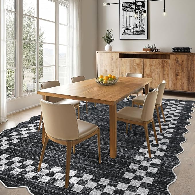 Small Bedroom Area Rug 3x5 Checkered Area Rug - Image 2