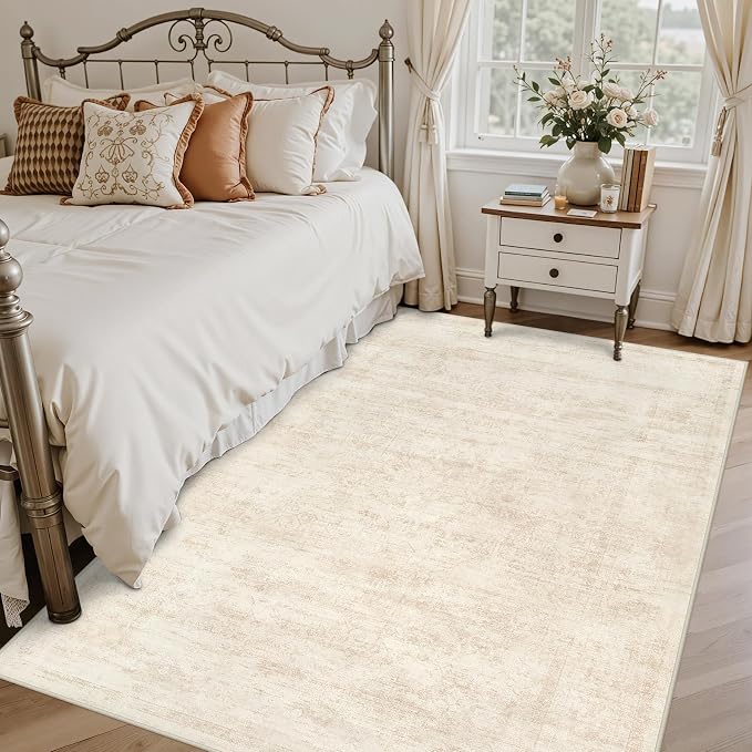 6x9 Area Rugs for Living Room: Vintage Boho Neutral Washable Rug Indoor Soft - Image 2