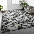 Deerhoo Large Shag Area Rugs 5 x 8, Tie-Dyed Plush Fuzzy Rugs by Deerhoo