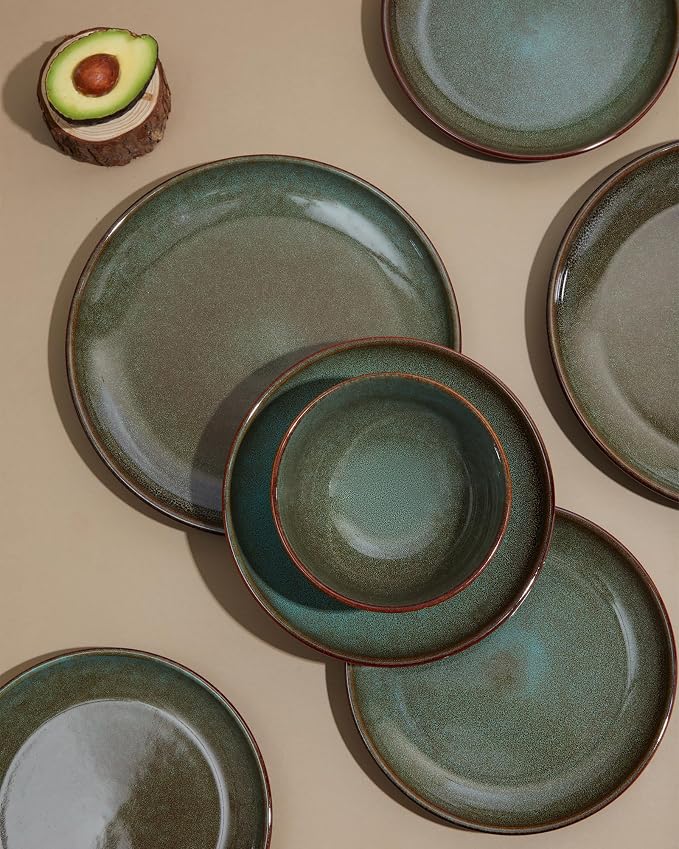 Stoneware Pasta Bowls Set of 6, 8.75 Inch Ceramic Bowl Set 32 Oz, Microwave & - Image 6