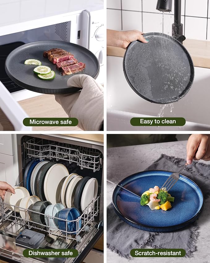 Famiware Star Stoneware Dinnerware Set, Reactive Glaze Plates & Bowls - Image 7