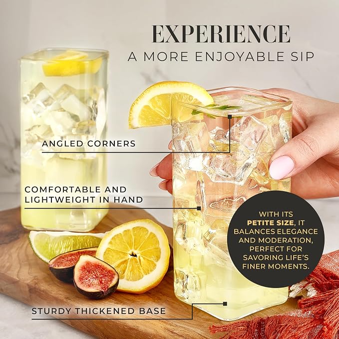 Kitchen Lux Square Drinking Glasses Set of 6 - Image 4