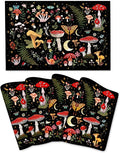 Mushroom Placemats Set of 4, Moth Gothic Witchy Table Mats, Heat Resistant by Unknown