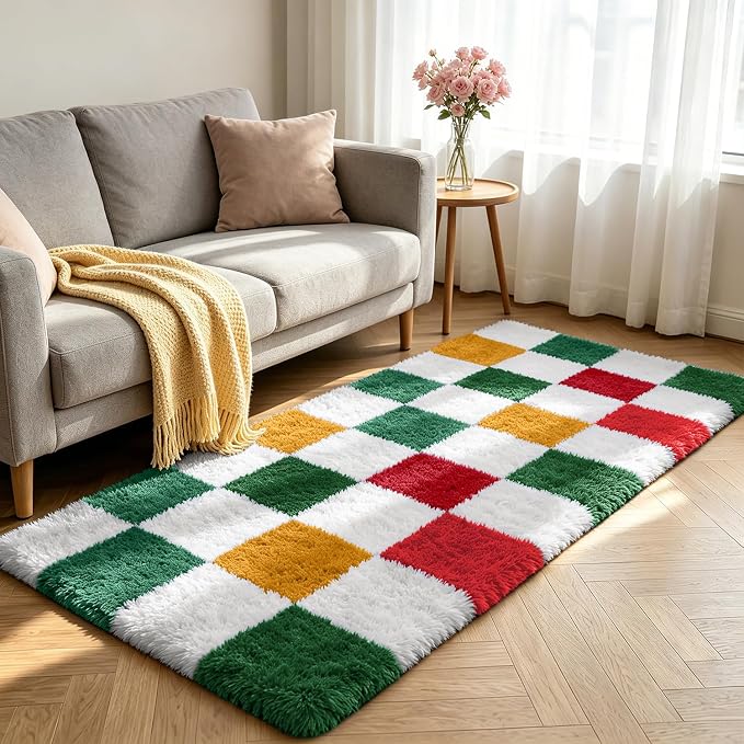 Shag Runner Rug for Bedroom Living Room 3x7 Upgrade Non-Slip Fluffy Soft - Image 2