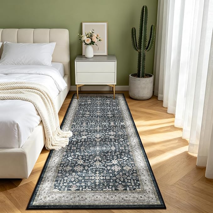 Rug for Hallways Kitchen Rug 3x7 Ashen, Non Slip Washable Rugs - Image 3