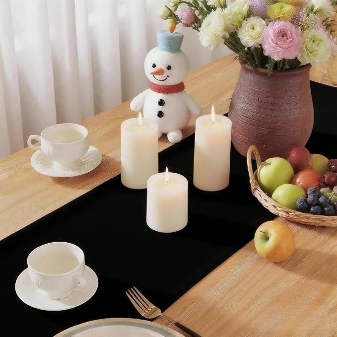 Black Table Runner, Waterproof Washable Runners 72 Inches Long | Reusable 12x72 - Image 6
