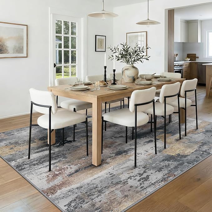 RELEANY Washable Area Rugs 6'x9' Non-Slip Modern Abstract Soft - Image 2
